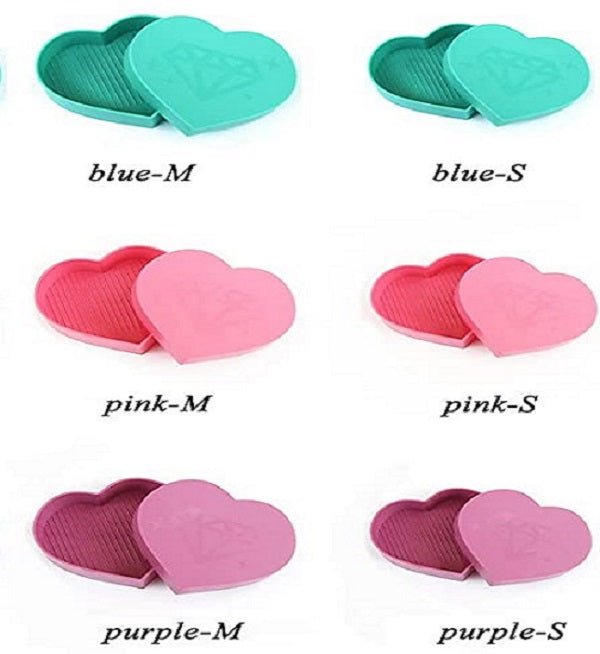 2 Pcs Heart - Shaped 5D Diamond Painting Storage Tray Box - BlueBellpaintings