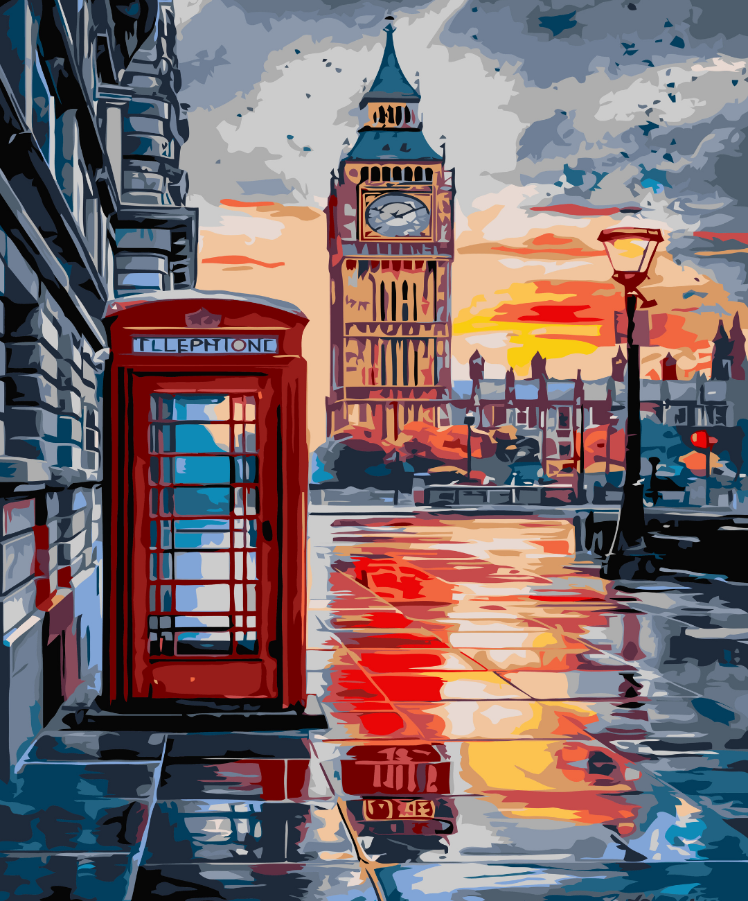 London at sunset paint by number