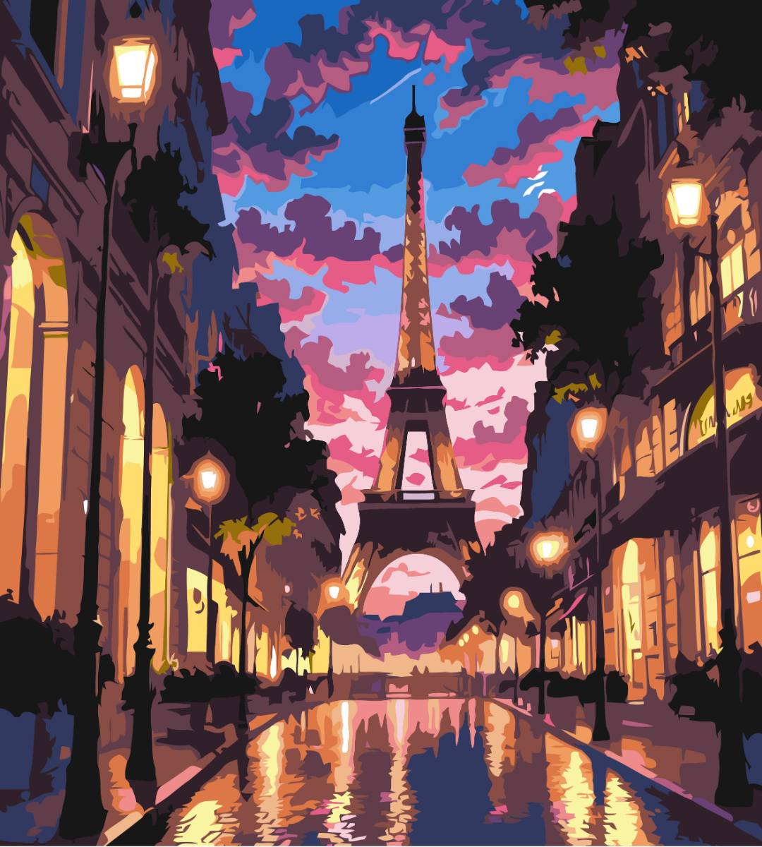 Paris glow paint by number