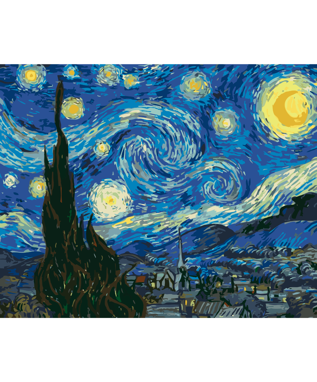 Starry night paint by number