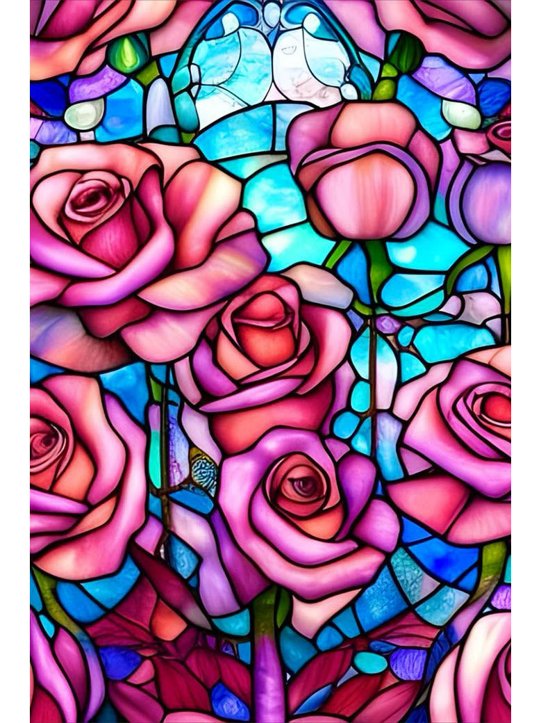 Stained glass roses