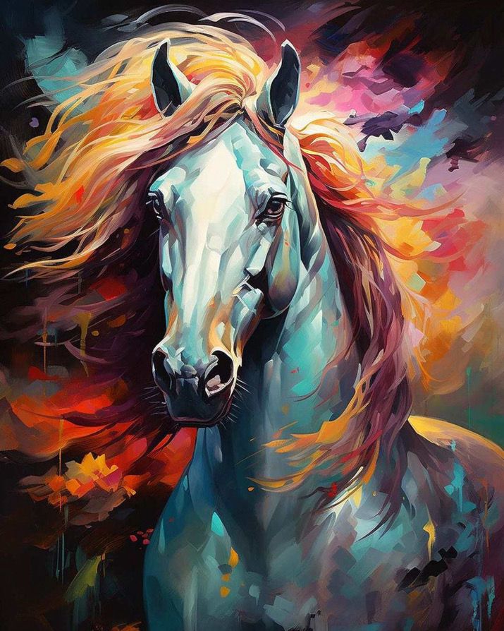 Rainbow Horse Paint by number