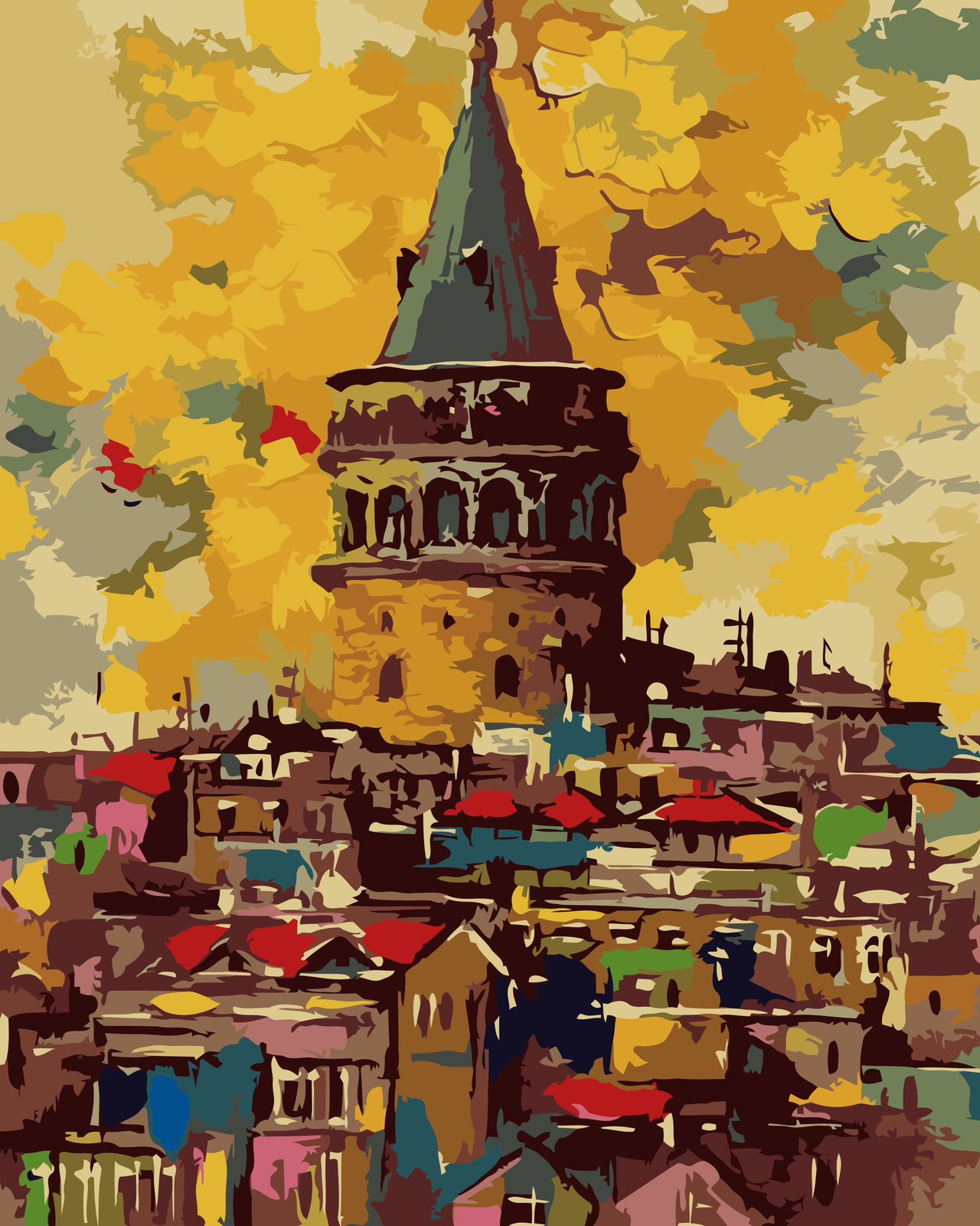 Galata Tower Istanbul paint by number