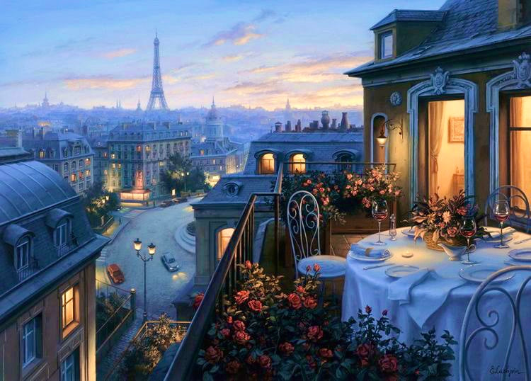 Paris evening paint by number